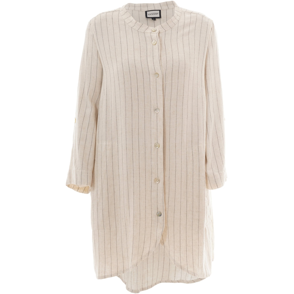 Gozzip Woman GMonna Shirt Tunic Shirt Tunic Linen stripe