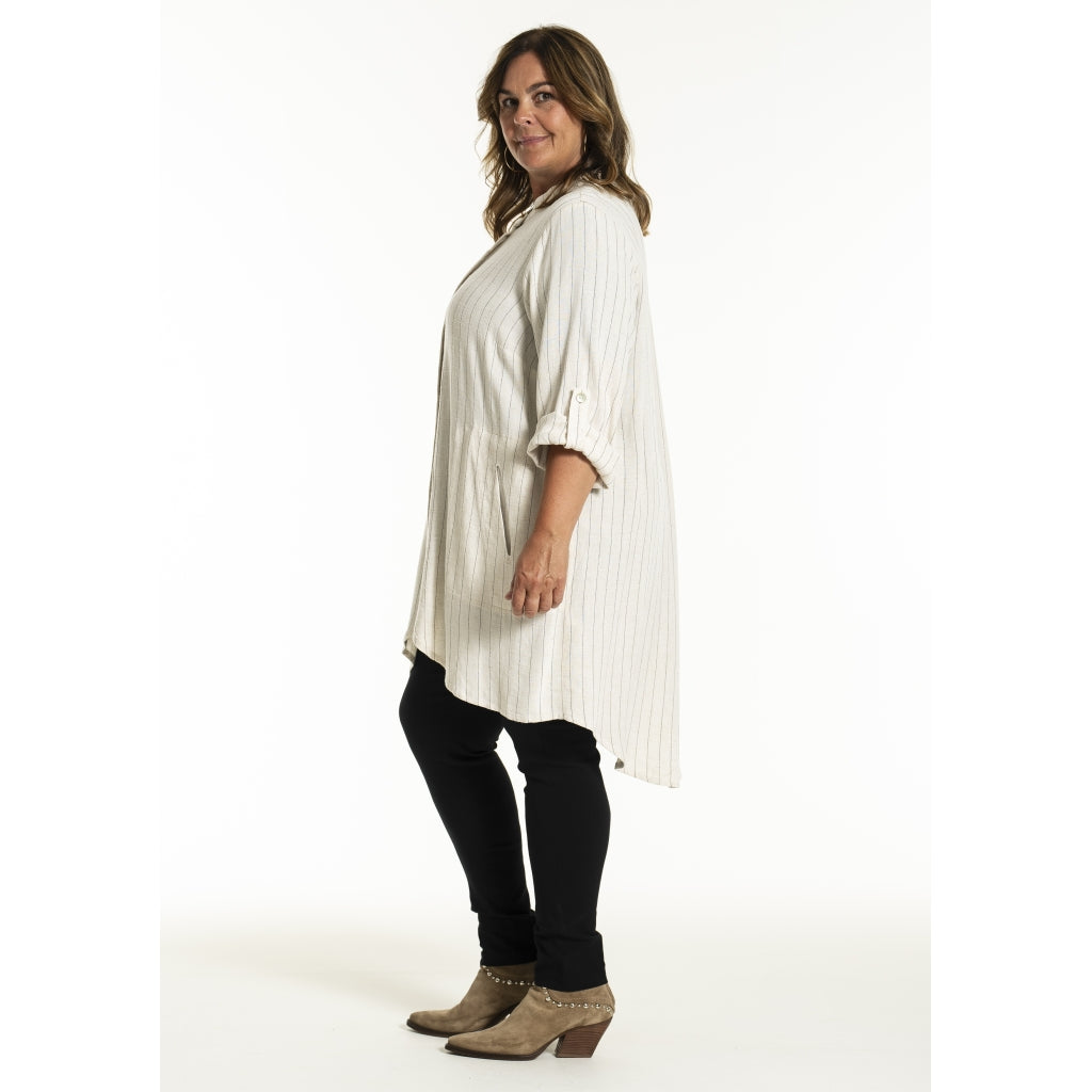 Gozzip Woman GMonna Shirt Tunic Shirt Tunic Linen stripe