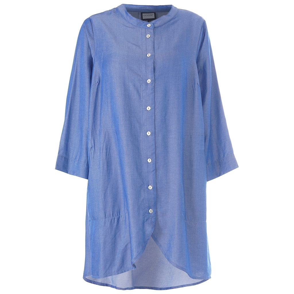 Gozzip Woman GMonna Shirt Tunic Shirt Tunic Blue denim look
