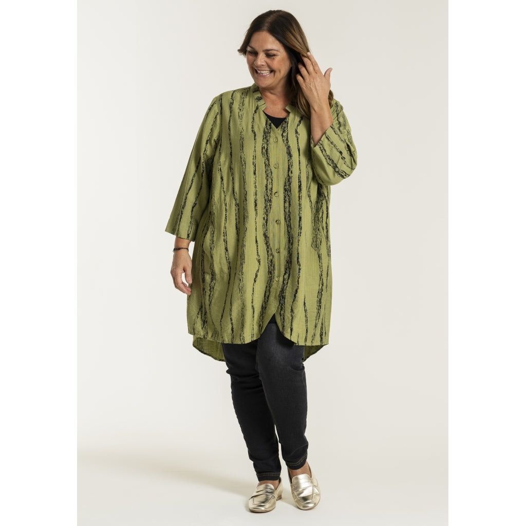 Gozzip Woman GMonna Shirt Tunic v-neck Shirt Tunic Moss/Black