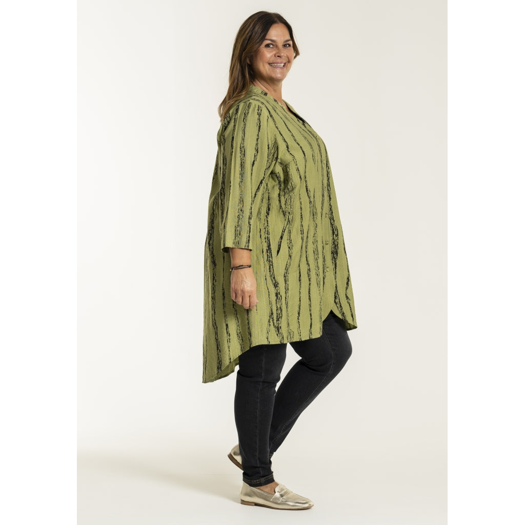 Gozzip Woman GMonna Shirt Tunic v-neck Shirt Tunic Moss/Black