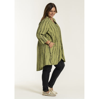 Gozzip Woman GMonna Shirt Tunic v-neck Shirt Tunic Moss/Black