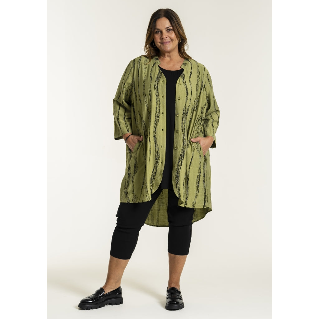 Gozzip Woman GMonna Shirt Tunic v-neck Shirt Tunic Moss/Black