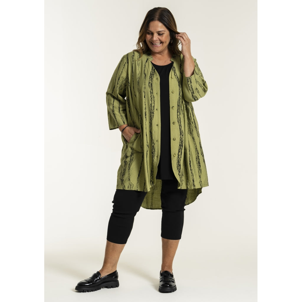 Gozzip Woman GMonna Shirt Tunic v-neck Shirt Tunic Moss/Black