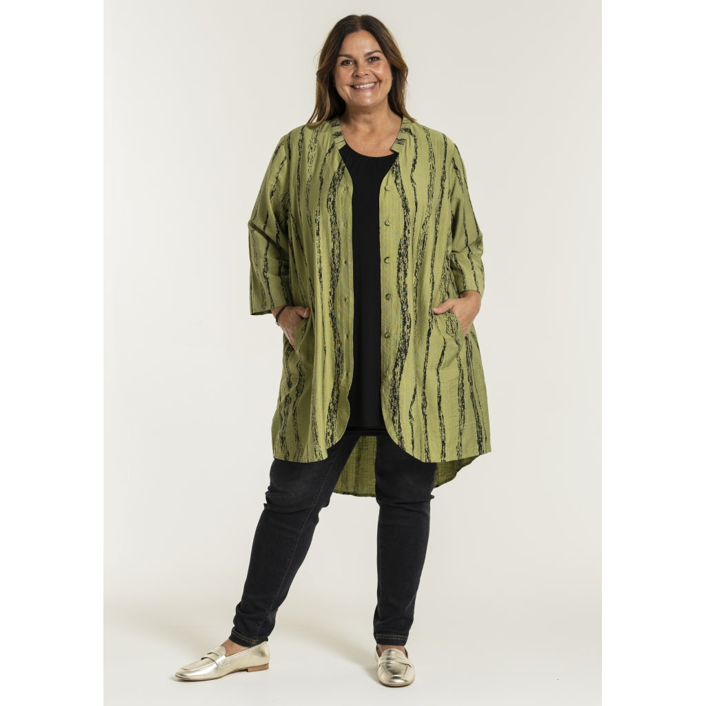 Gozzip Woman GMonna Shirt Tunic v-neck Shirt Tunic Moss/Black