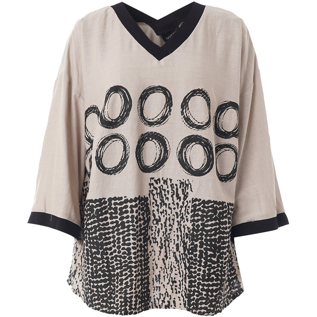Gozzip Woman GMy Blouse Blouse Sand/Black printed