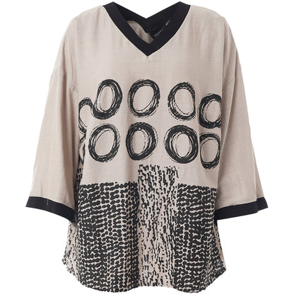 Gozzip Woman GMy Blouse Blouse Sand/Black printed