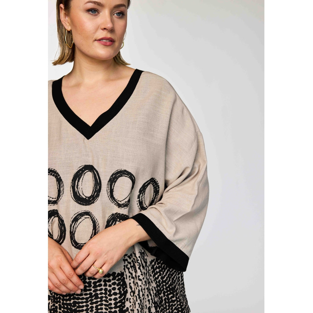 Gozzip Woman GMy Blouse Blouse Sand/Black printed