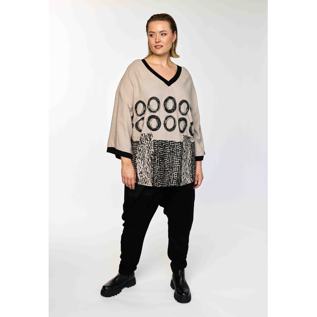 Gozzip Woman GMy Blouse Blouse Sand/Black printed