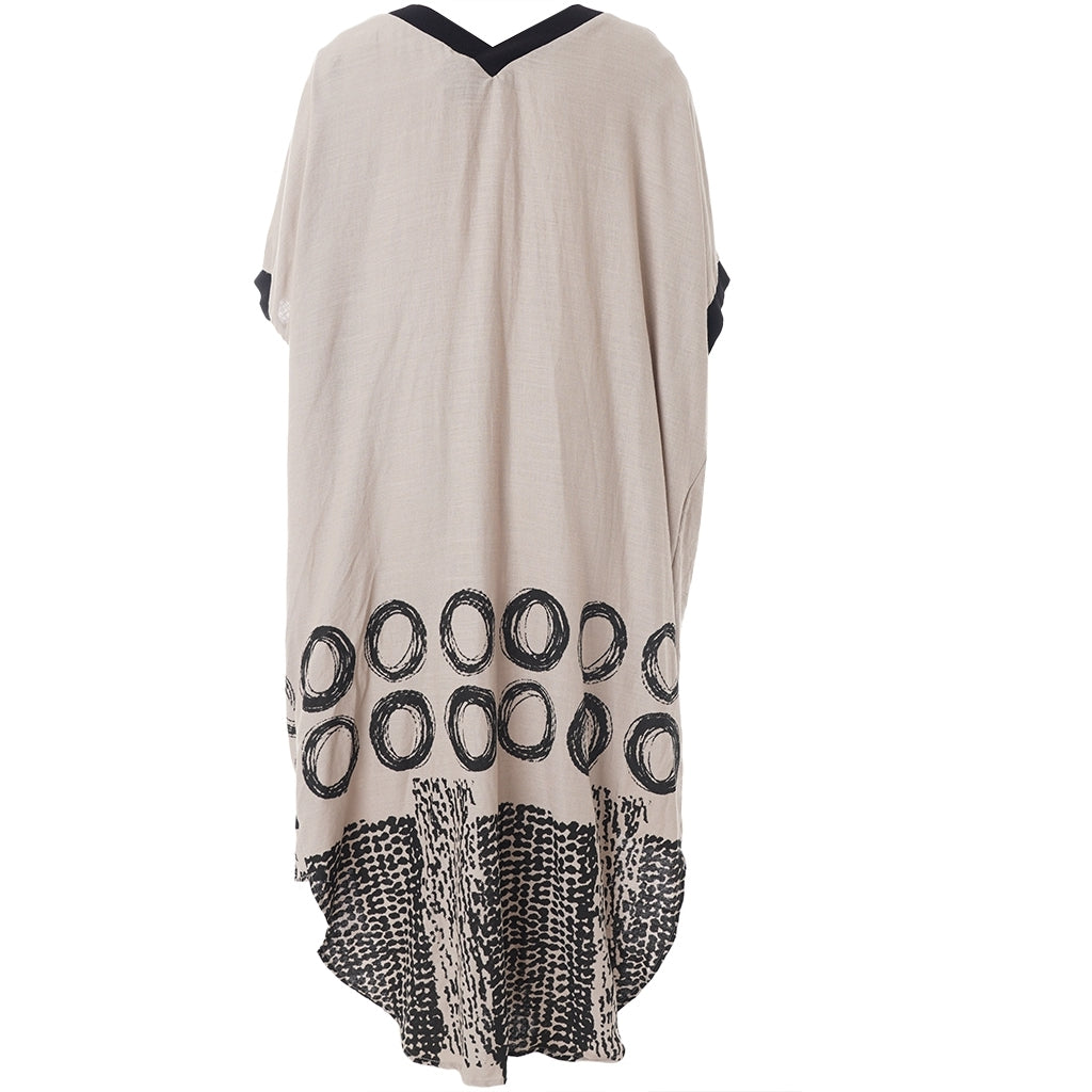 Gozzip Woman GNia Dress Dress Sand/Black printed