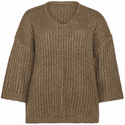 Gozzip Woman GRakel Knit Blouse Blouse Brown