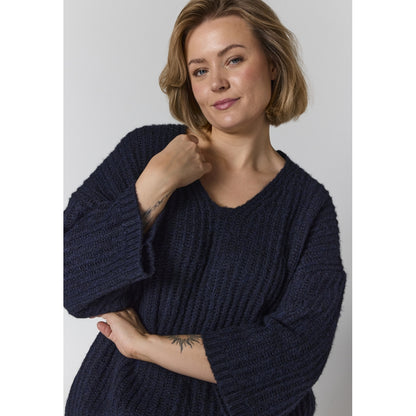 Gozzip Woman GRakel Knit Blouse Blouse Navy