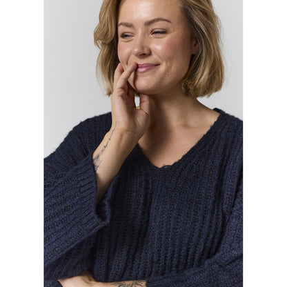 Gozzip Woman GRakel Knit Blouse Blouse Navy