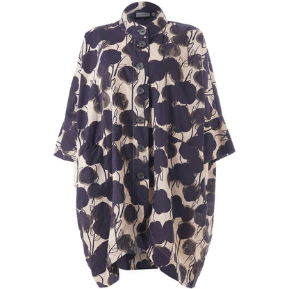 Gozzip Woman GSilje oversized cardigan Cardigan Sand with black flowers