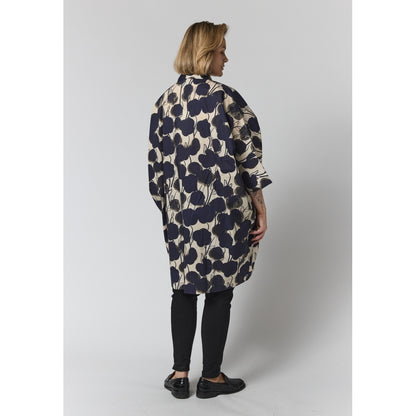 Gozzip Woman GSilje oversized cardigan Cardigan Sand with black flowers