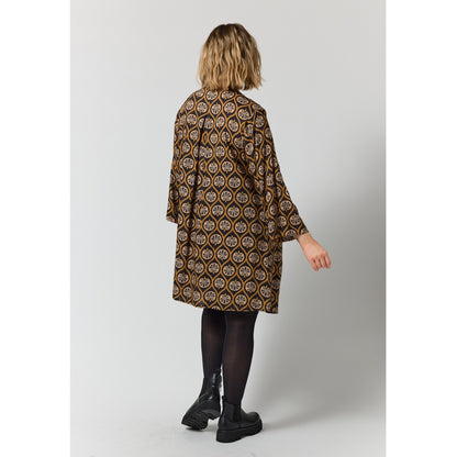 Gozzip Woman GSkuld Tunic Tunic Black with brown and sand pattern