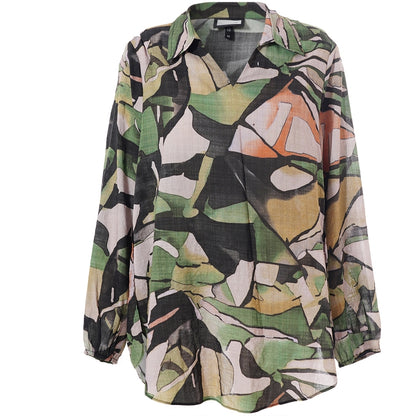 Gozzip Woman GSophia Shirt Blouse Shirt Blouse Green Print