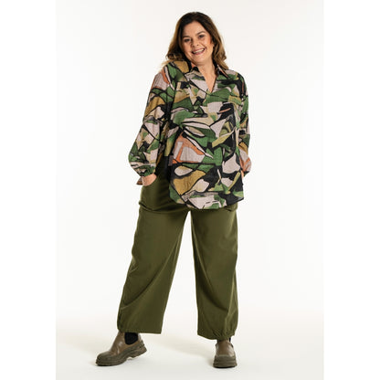 Gozzip Woman GSophia Shirt Blouse Shirt Blouse Green Print