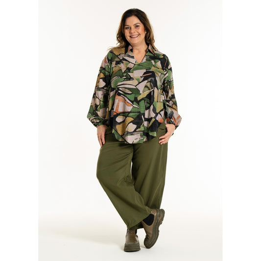 Gozzip Woman GSophia Shirt Blouse Shirt Blouse Green Print