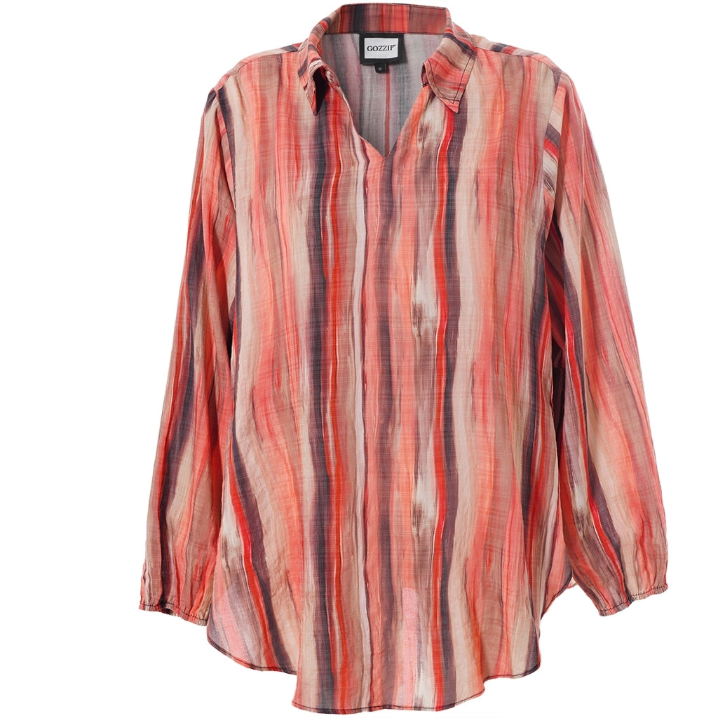 Gozzip Woman GSophia Shirt Blouse Shirt Blouse Red Striped