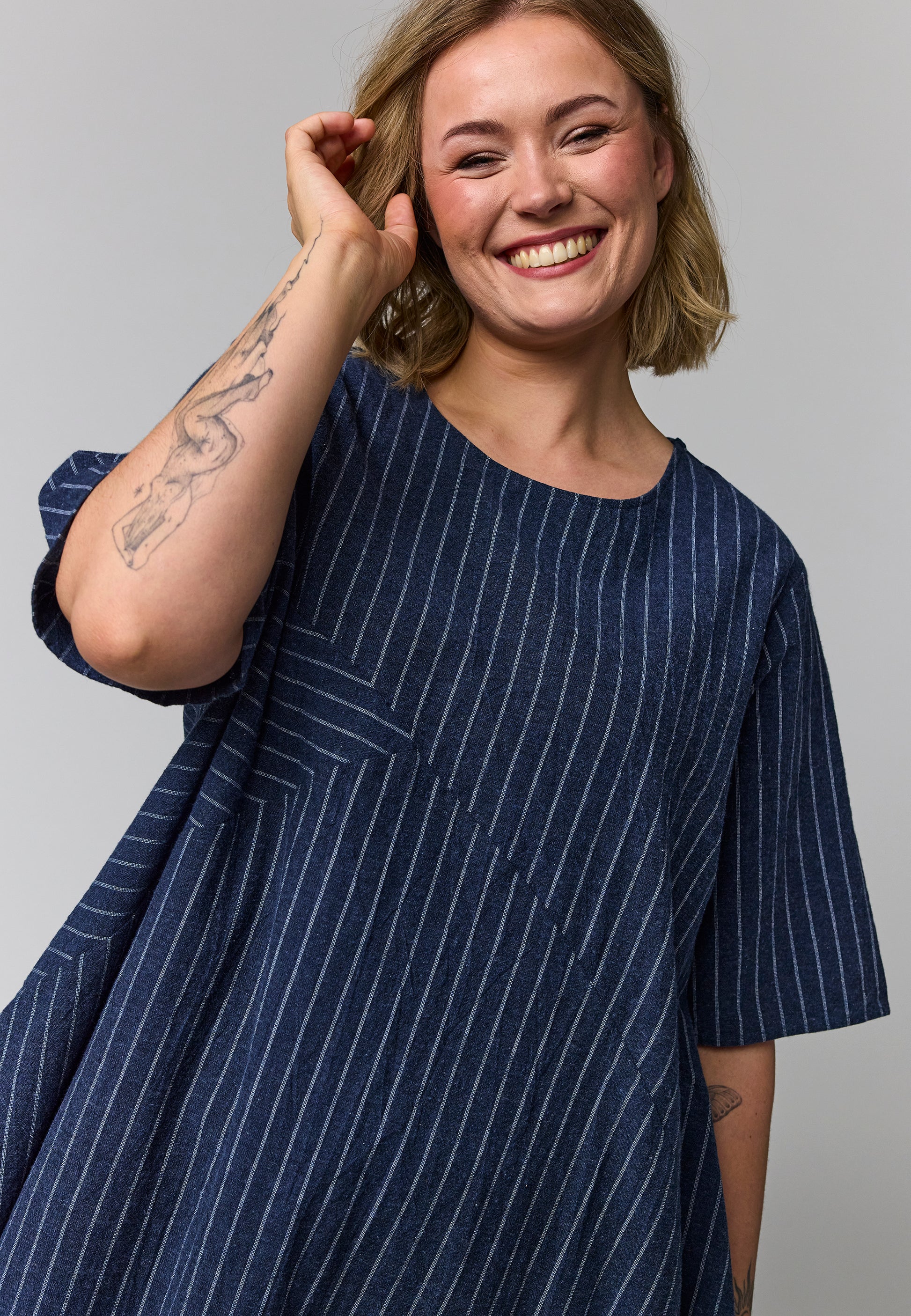 Gozzip Woman GTovea Dress Dress Navy/white striped
