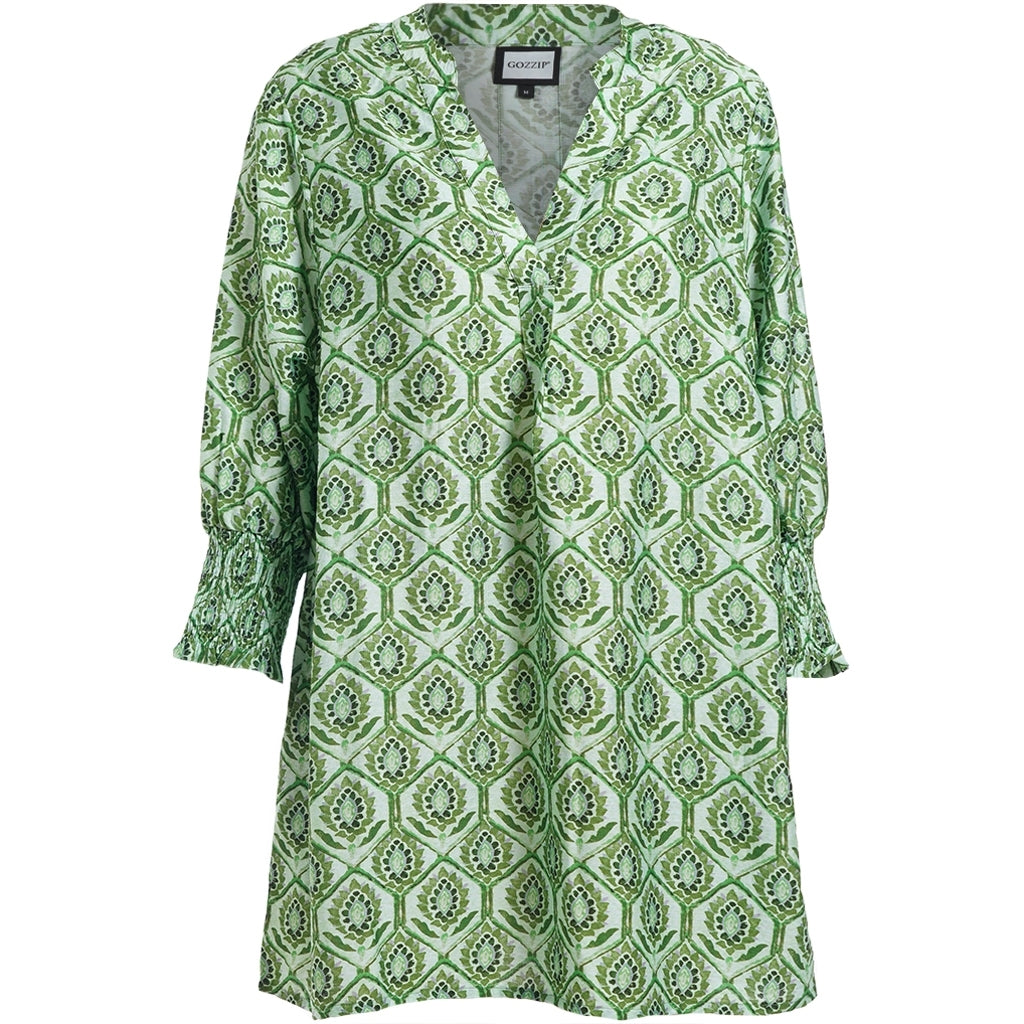 Gozzip Woman GUlla Tunic Tunic Green Print