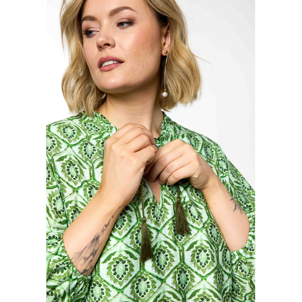 Gozzip Woman GUna Dress Dress Green Print
