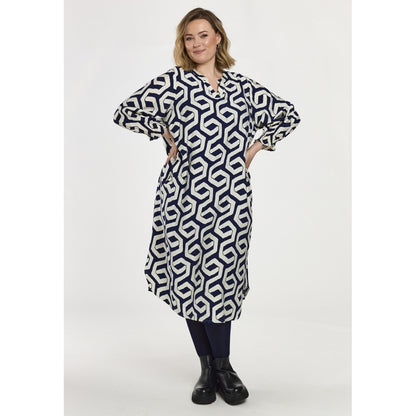 Gozzip Woman GValdis Dress Dress Blue offwhite print