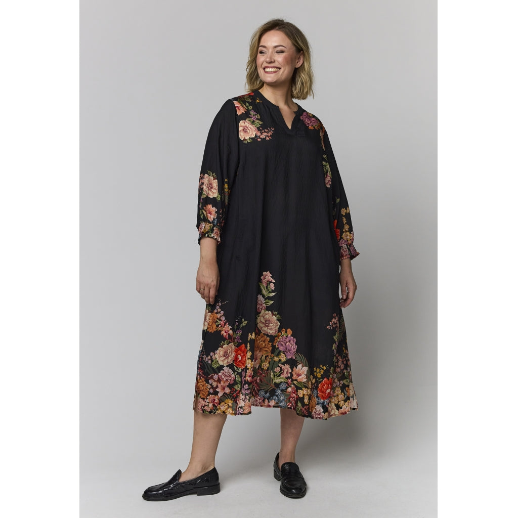 Gozzip Woman GValdis Dress Dress Black with rose fall board