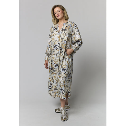Gozzip Woman GValdis Dress Dress Sand with blue print