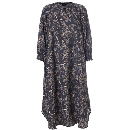 Gozzip Woman GValdis Dress Dress Black with grey brown flowers