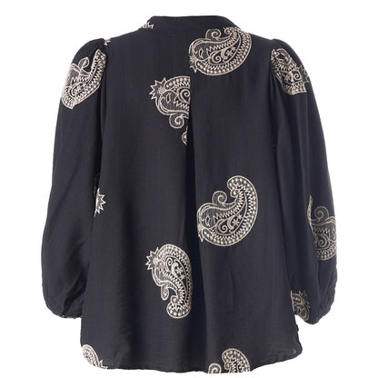 Gozzip Woman GVilde Blouse Blouse Black with sand embroidery