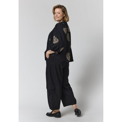Gozzip Woman GVilde Blouse Blouse Black with sand embroidery
