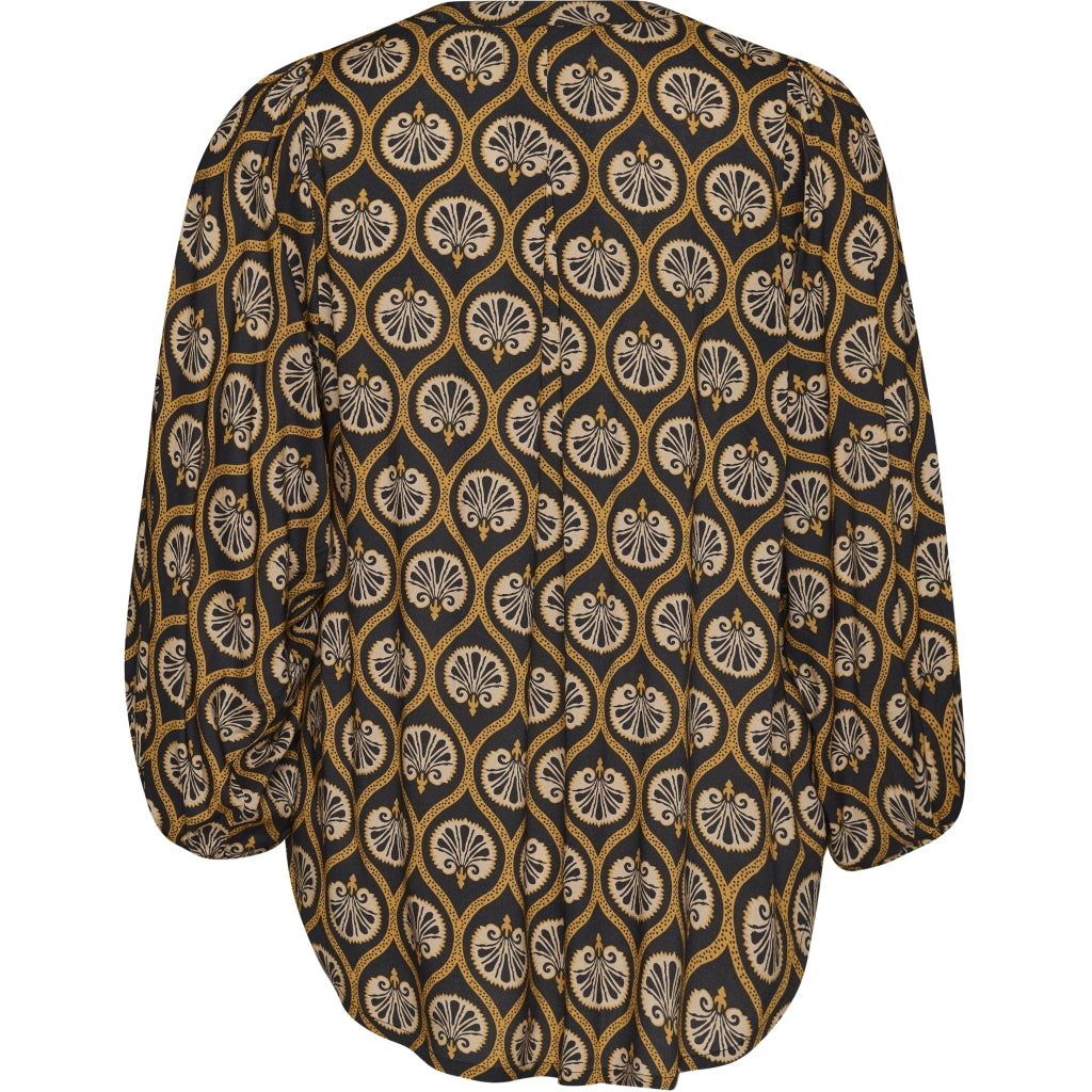 Gozzip Woman GVilde Blouse Blouse Black with brown and sand pattern