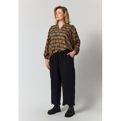 Gozzip Woman GVilde Blouse Blouse Black with brown and sand pattern