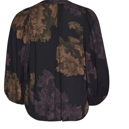 Gozzip Woman GVilde Blouse Blouse Black with big flowers