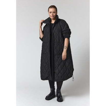 Gozzip Woman GVilma quiltet long Jacket Long Jacket Black