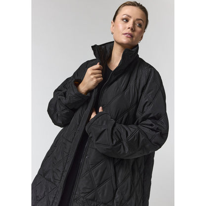 Gozzip Woman GVilma quiltet long Jacket Long Jacket Black