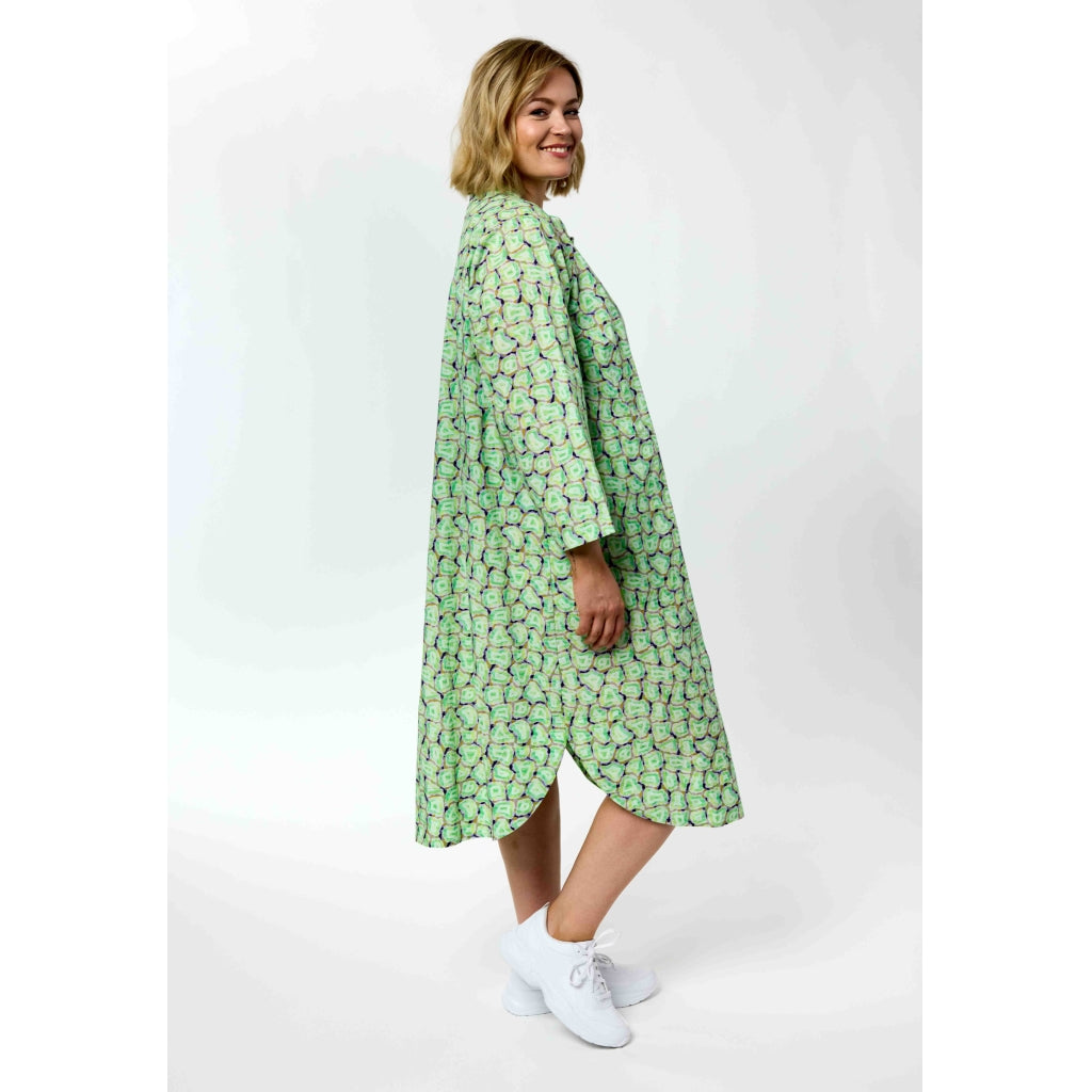 Gozzip Woman GViola Dress Dress Green Print