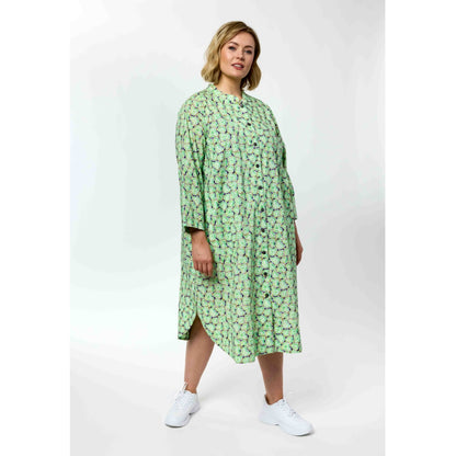 Gozzip Woman GViola Dress Dress Green Print