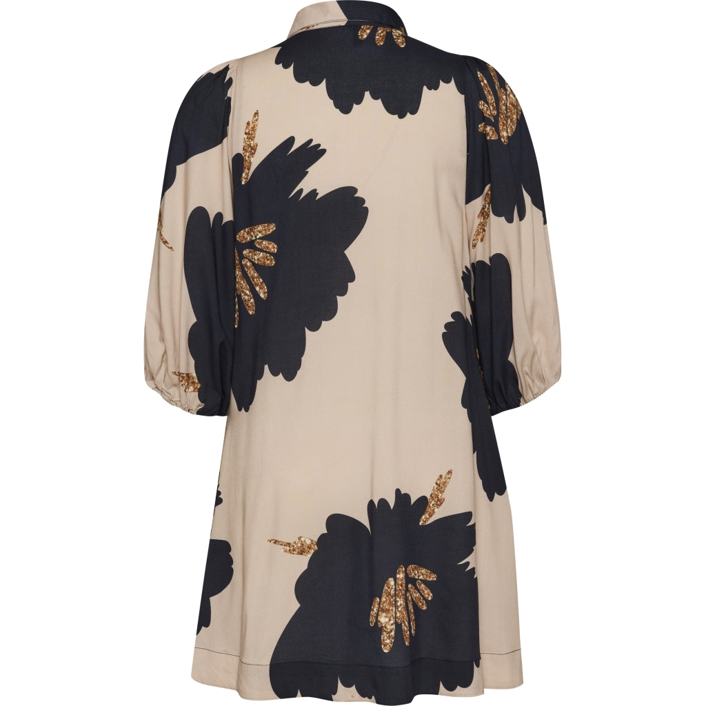 Gozzip Woman GWilma Dress Dress Sand with big black flowers