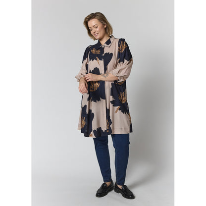 Gozzip Woman GWilma Dress Dress Sand with big black flowers