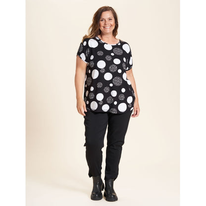 Gozzip Woman Gitte T-shirt T-Shirt Black with white dots