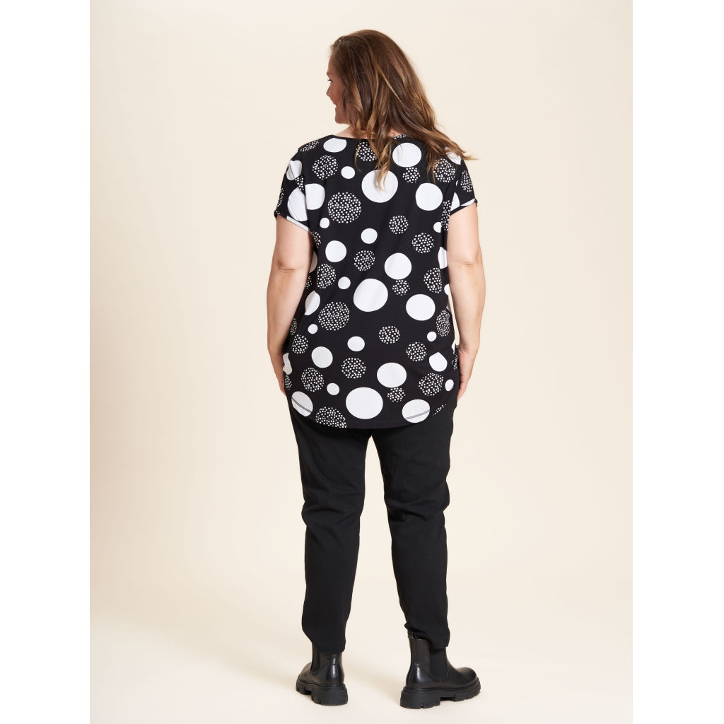 Gozzip Woman Gitte T-shirt T-Shirt Black with white dots