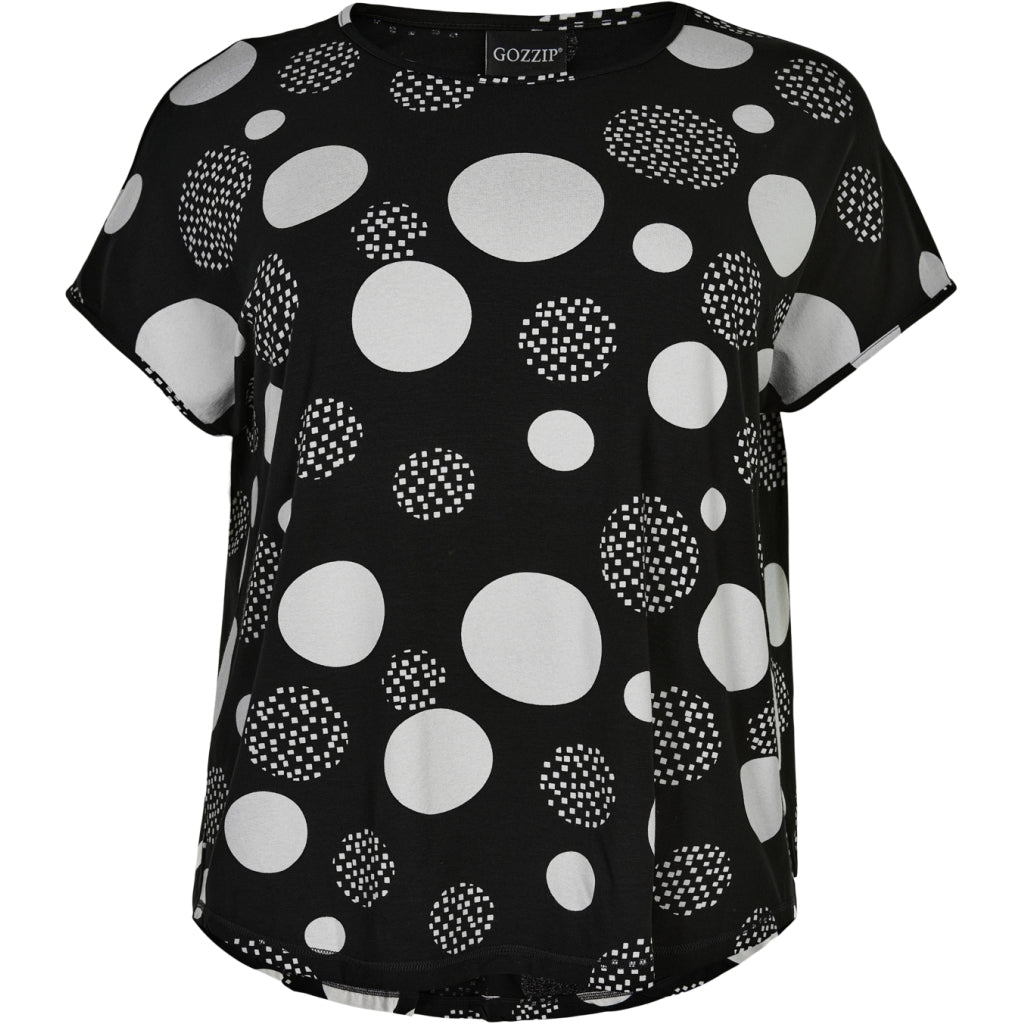 Gozzip Woman Gitte T-shirt T-Shirt Black with white dots