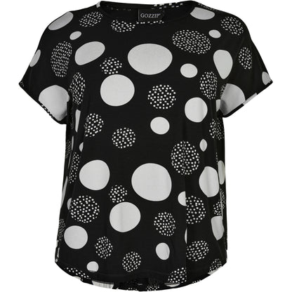 Gozzip Woman Gitte T-shirt T-Shirt Black with white dots