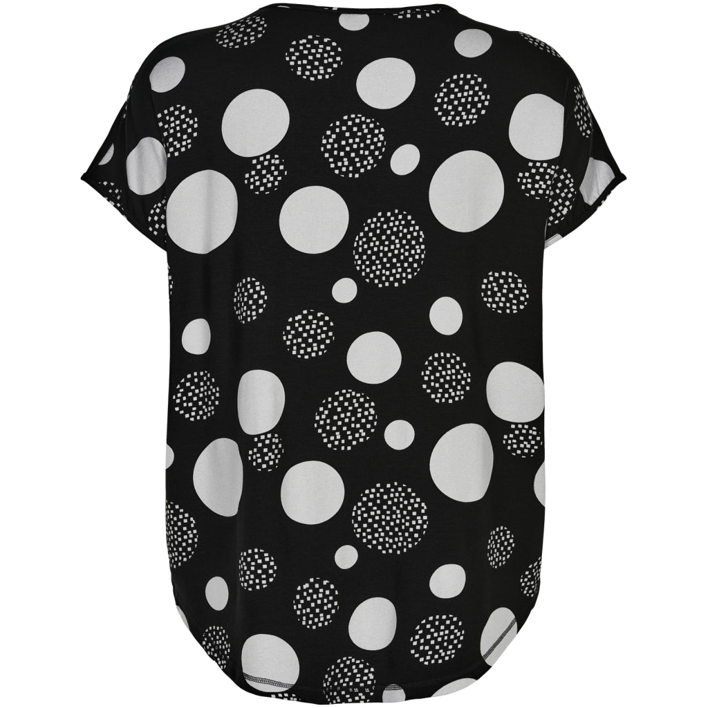 Gozzip Woman Gitte T-shirt T-Shirt Black with white dots