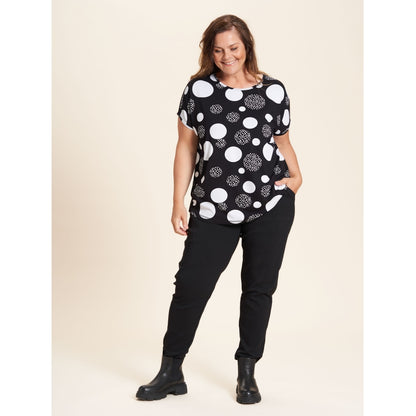 Gozzip Woman Gitte T-shirt T-Shirt Black with white dots