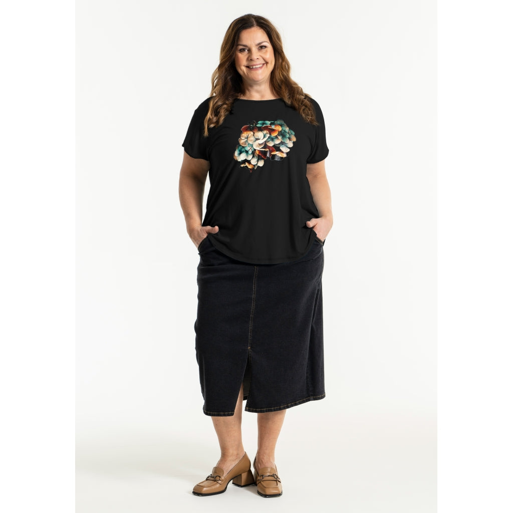 Gozzip Woman Gitte T-shirt with print T-Shirt Black