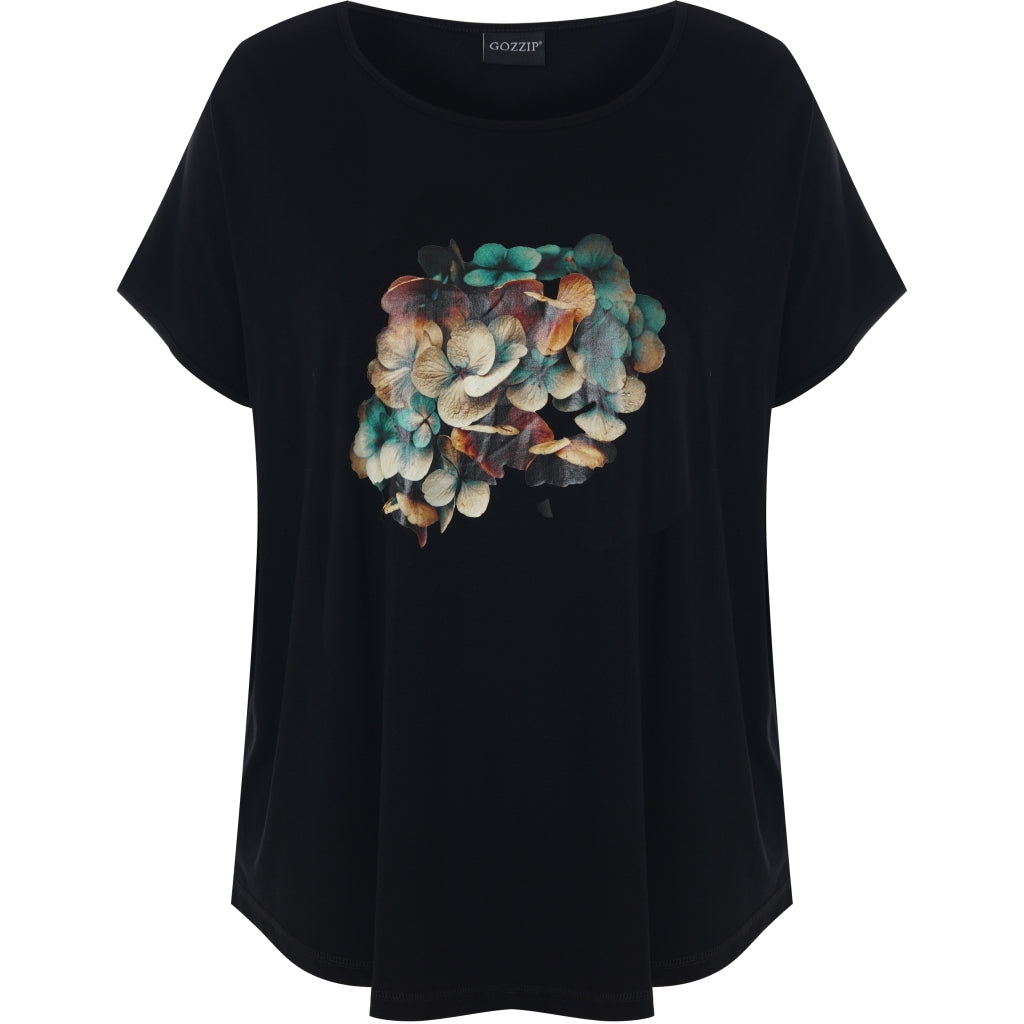 Gozzip Woman Gitte T-shirt with print T-Shirt Black